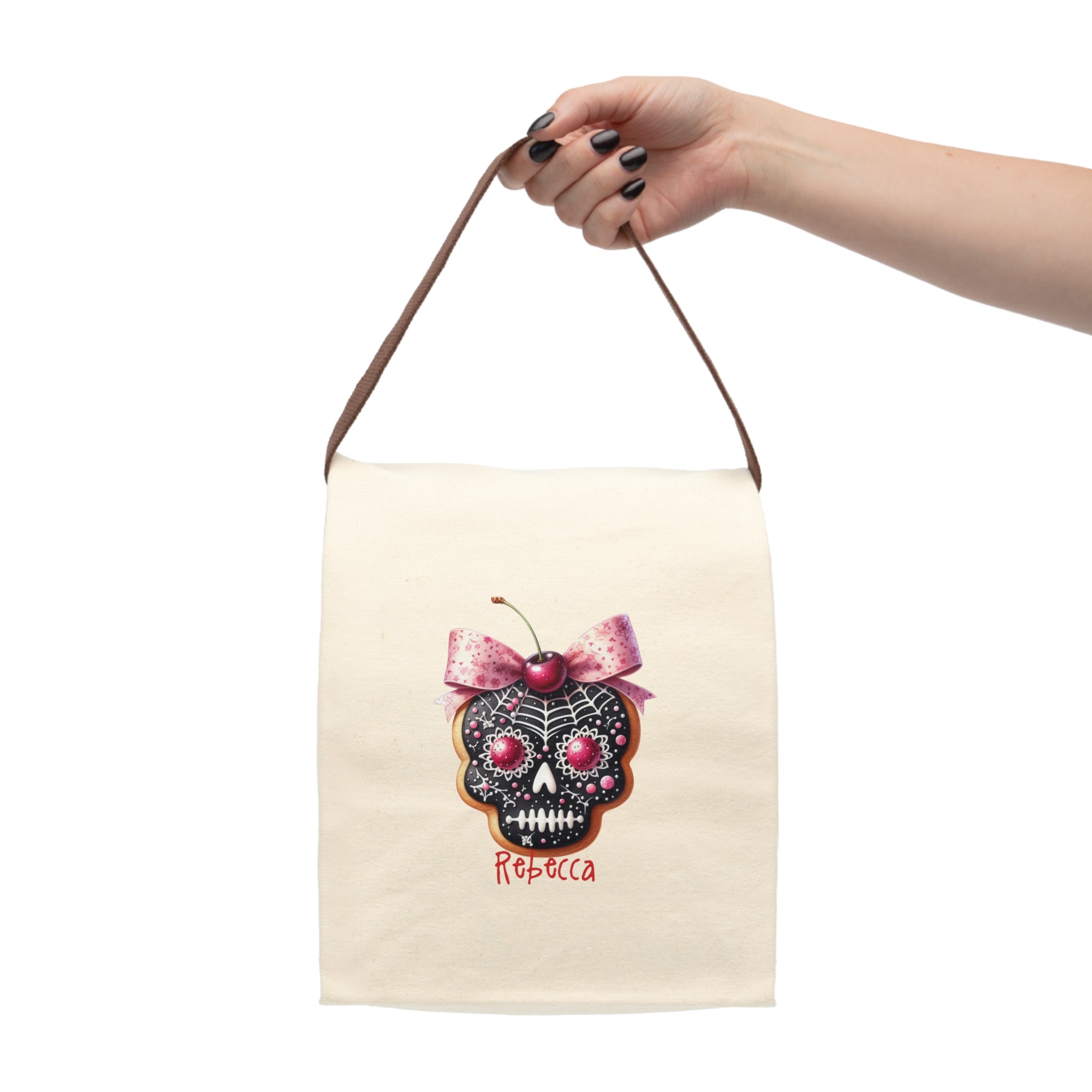 Personalized Sugar Skull Cookie Canvas Lunch Bag