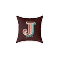 Personalized Initial J Pillow for Him - Custom Name Home Decor