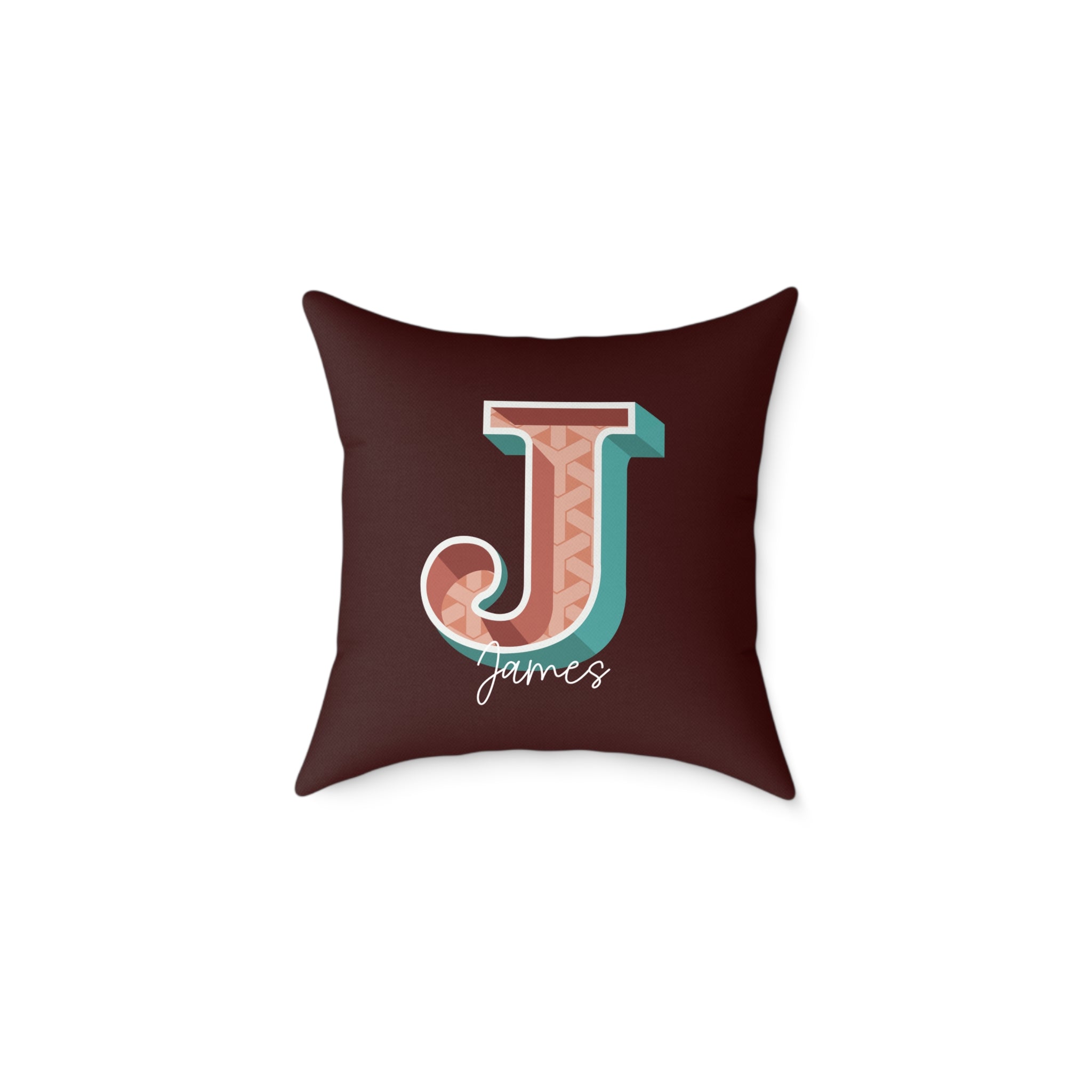 Personalized Initial J Pillow for Him - Custom Name Home Decor