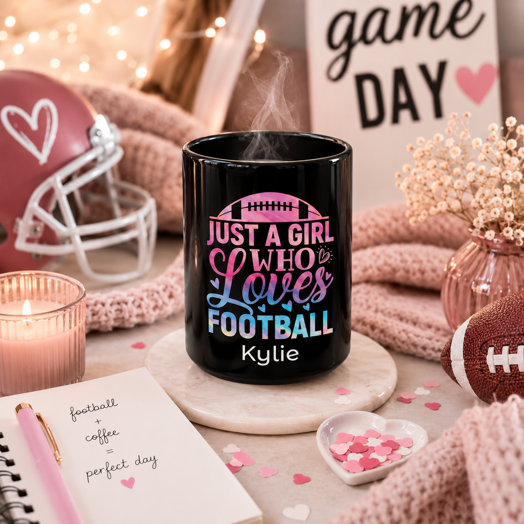 Personalized Football Mug for Girls - Just a Girl Who Loves Football