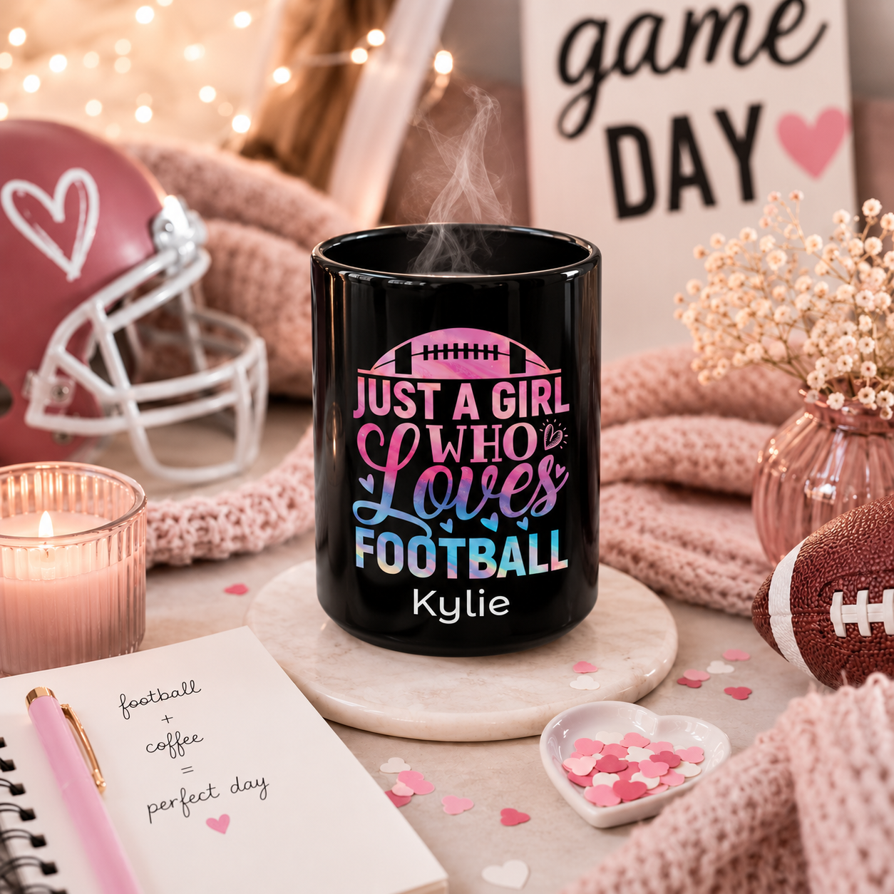 Personalized Football Mug for Girls - Just a Girl Who Loves Football