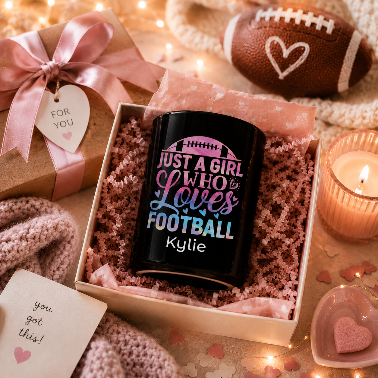 Personalized Football Mug for Girls - Just a Girl Who Loves Football