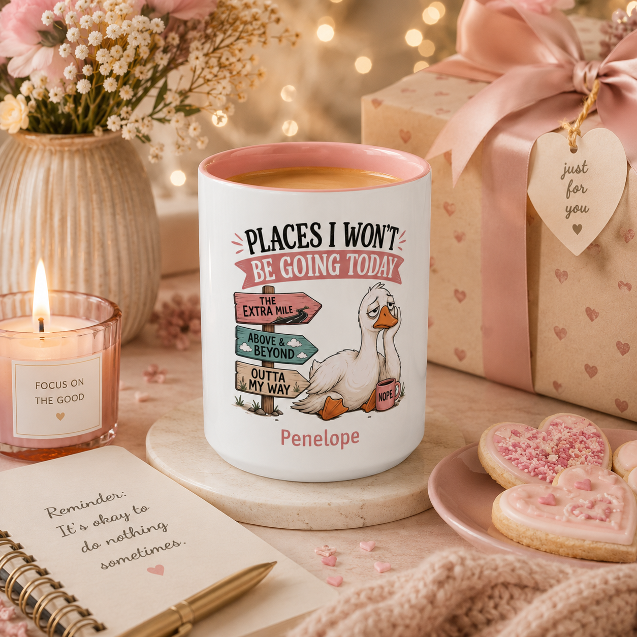 Personalized Places I Won't Be Going Today Mug - Funny Custom Name Mug