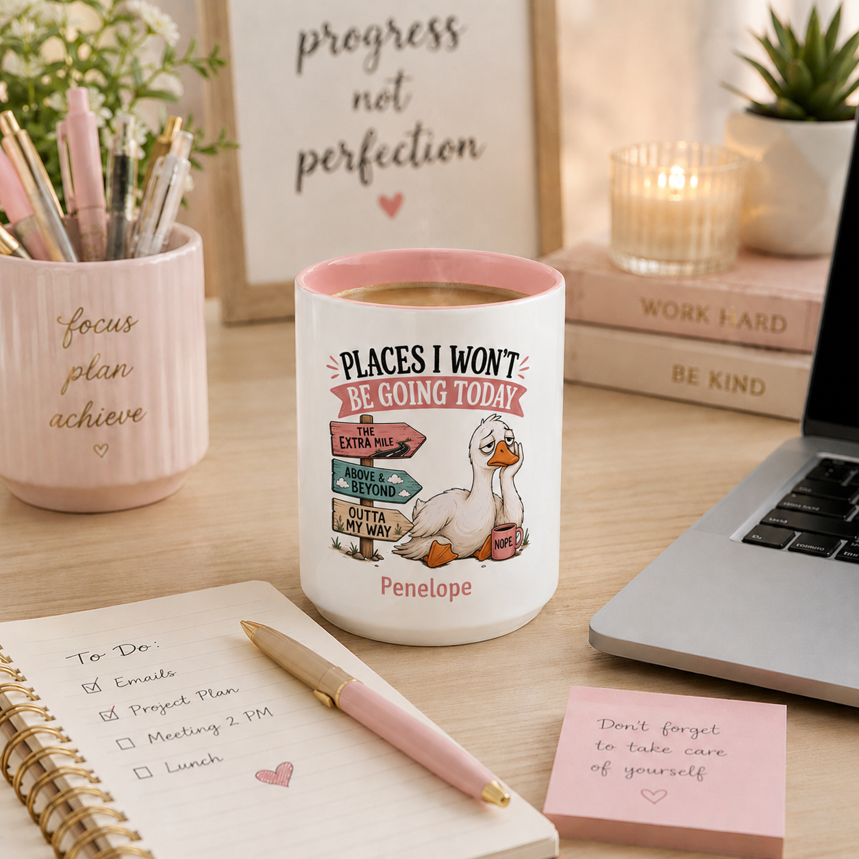 Personalized Places I Won't Be Going Today Mug - Funny Custom Name Mug