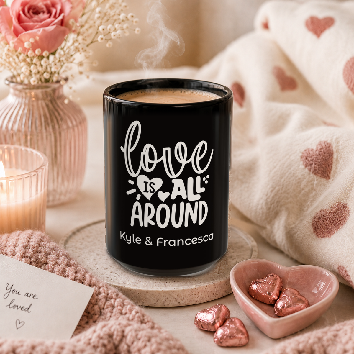 Personalized Couples Mug - Love is All Around