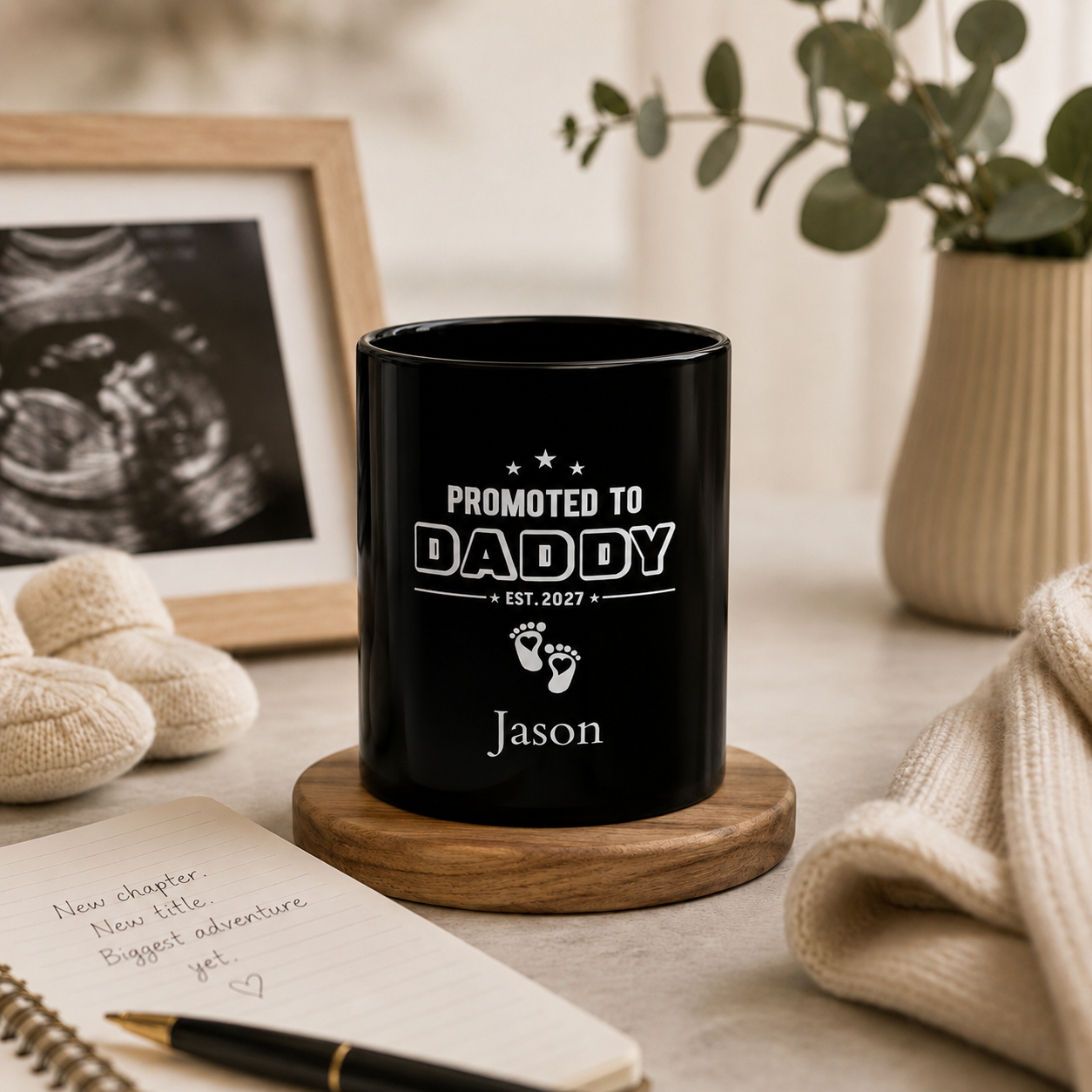 Personalized Promoted to Daddy Mug - Custom Name & Year
