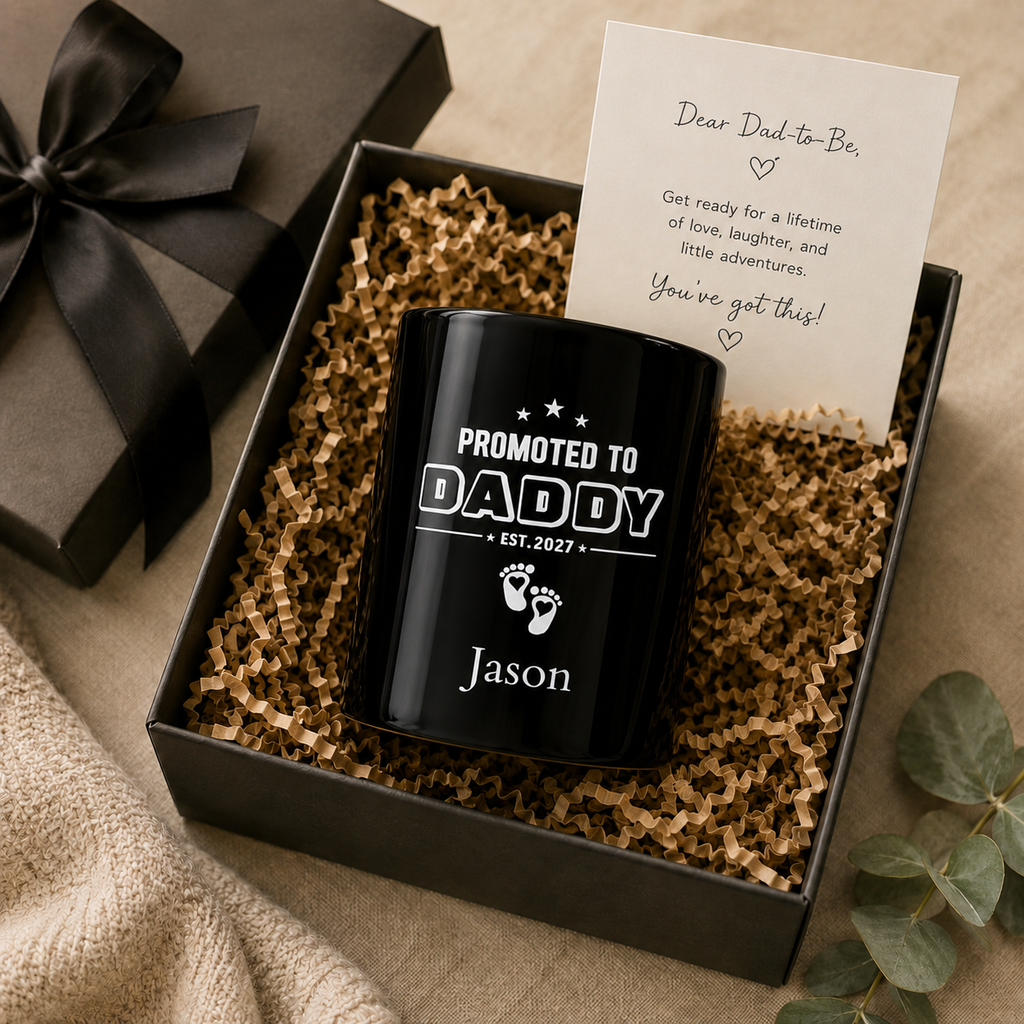 Personalized Promoted to Daddy Mug - Custom Name & Year