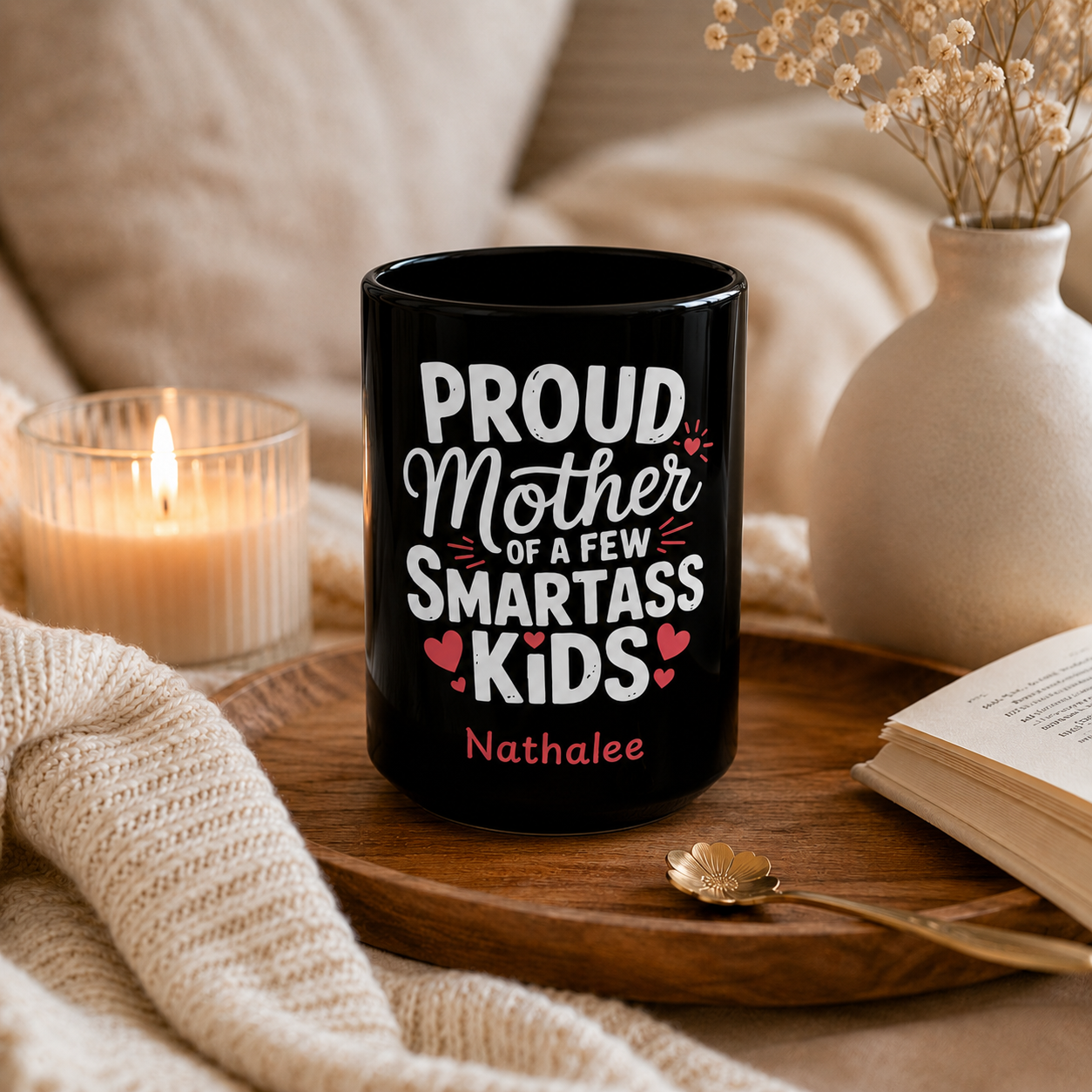 Personalized Mom Mug - Proud Mother of a Few Smartass Kids