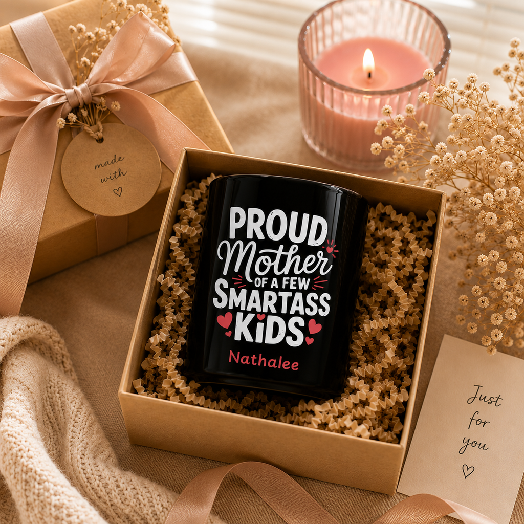 Personalized Mom Mug - Proud Mother of a Few Smartass Kids