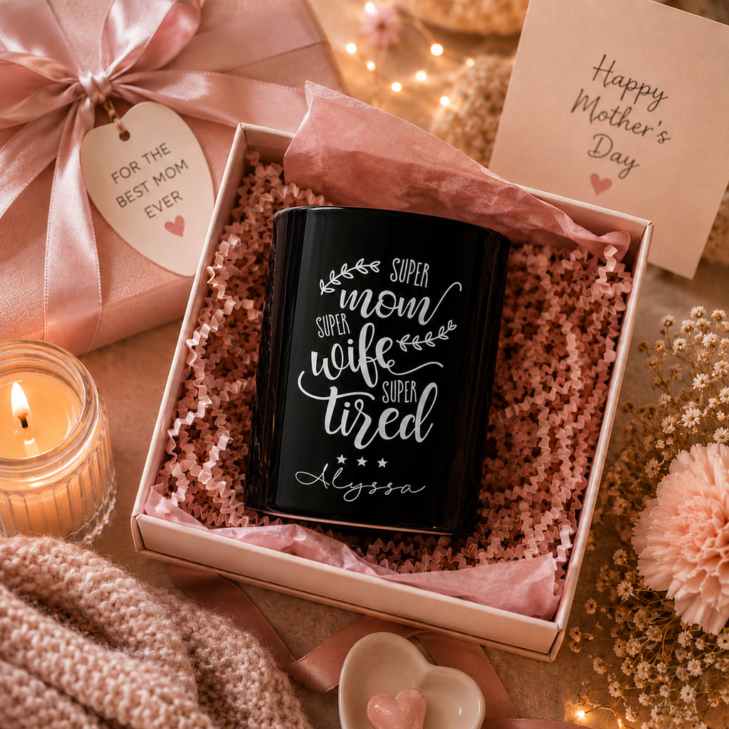 Personalized Mom Mug - Super Mom Super Wife Super Tired