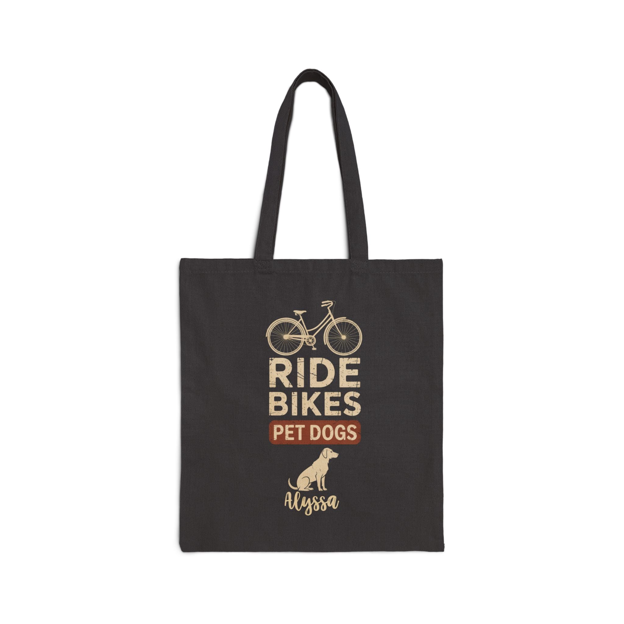 Personalized Dog Lover Tote Bag - Ride Bikes Pet Dogs Custom Name