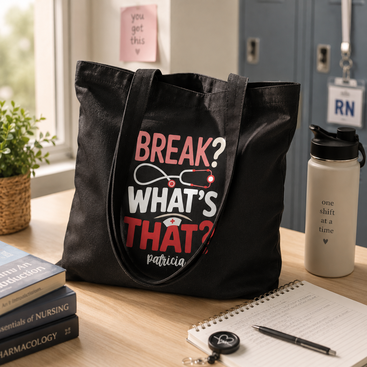 Personalized Nurse Tote Bag - Break What's That Custom Name