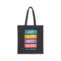 Personalized Math Teacher Tote Bag - Eat Sleep Math Repeat Custom Name