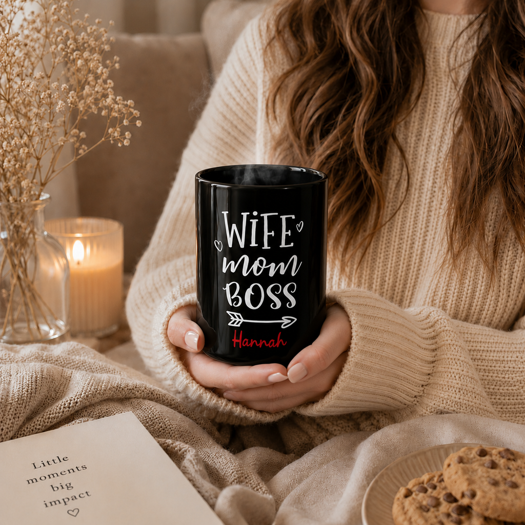 Personalized Wife Mom Boss Mug - Custom Name Coffee Mug
