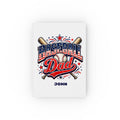 Personalized Baseball Dad journal – white hardcover with retro patriotic design and name John