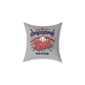 Personalized Baseball Dad pillow – grey canvas with retro patriotic design and custom name