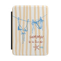 Personalized beach kindle case with summer swimsuit line art design, main product shot