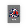 Personalized Best Dad Ever journal – grey hardcover with patriotic design and custom name David