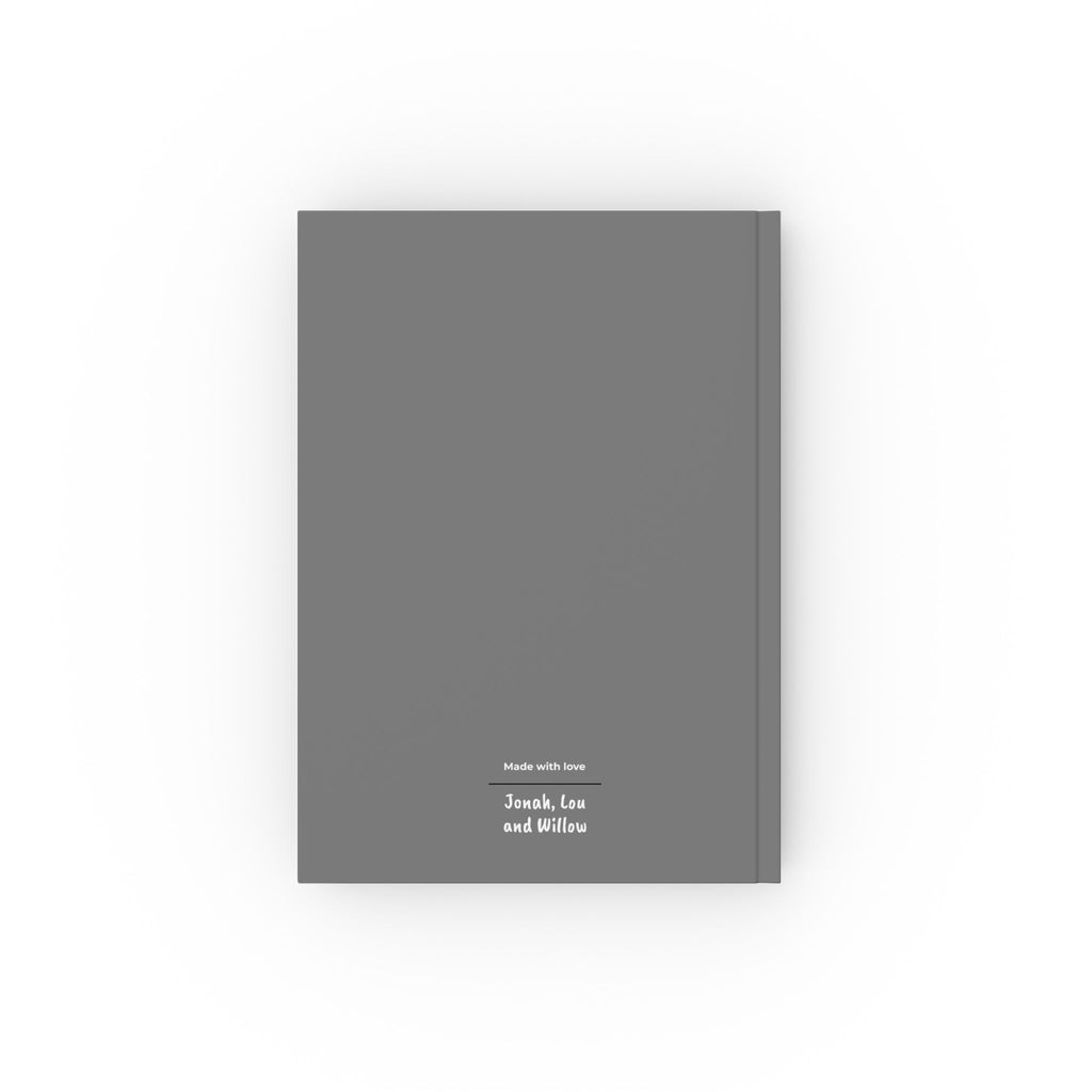 Close-up of grey Best Dad Ever patriotic journal cover – red white blue on dark background