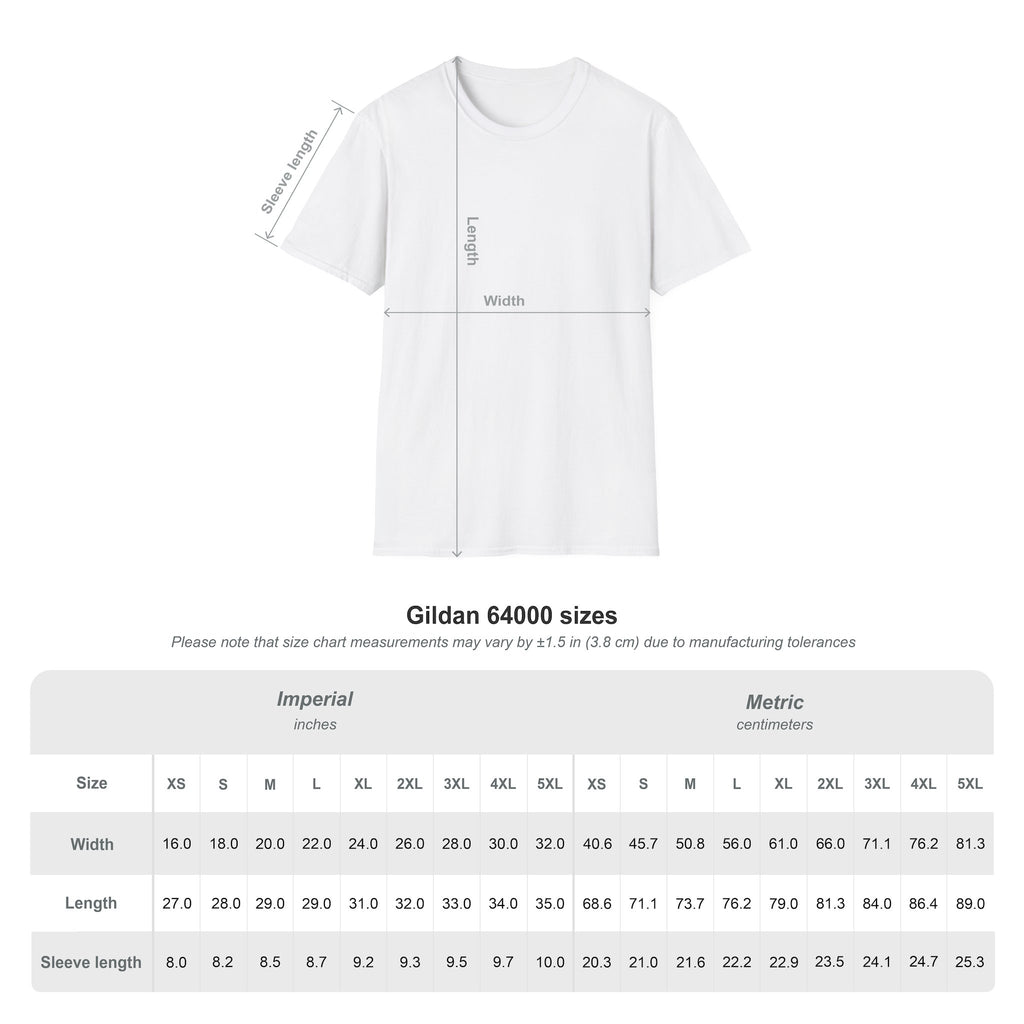 Personalized teacher tee size guide – unisex S to 3XL