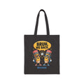 Personalized back to school canvas tote bag with custom name, Bruh We Back pencils design