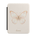 Personalized butterfly kindle case with cream butterfly design, main product shot