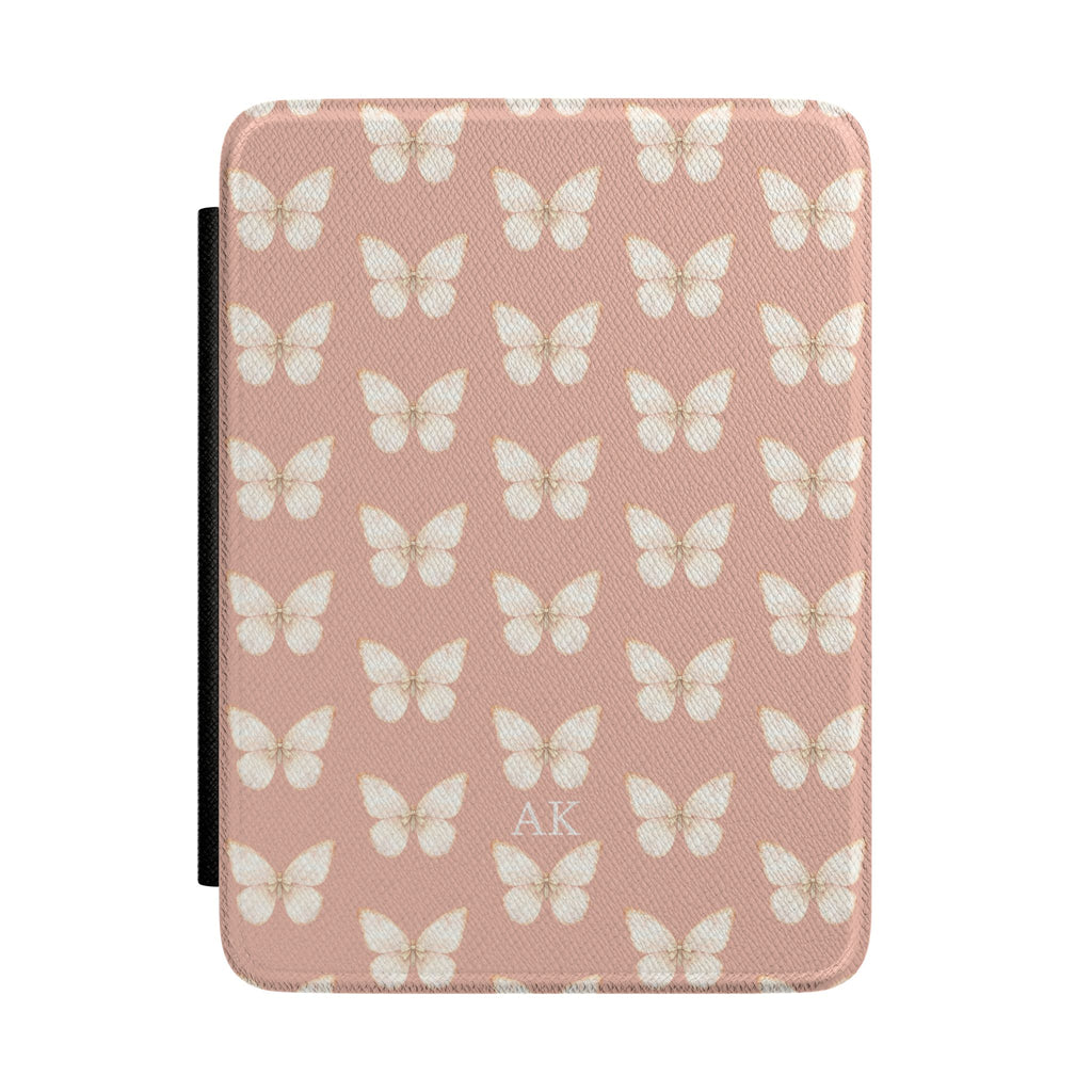 Personalized butterfly kindle case with repeating butterfly pattern design, main product shot