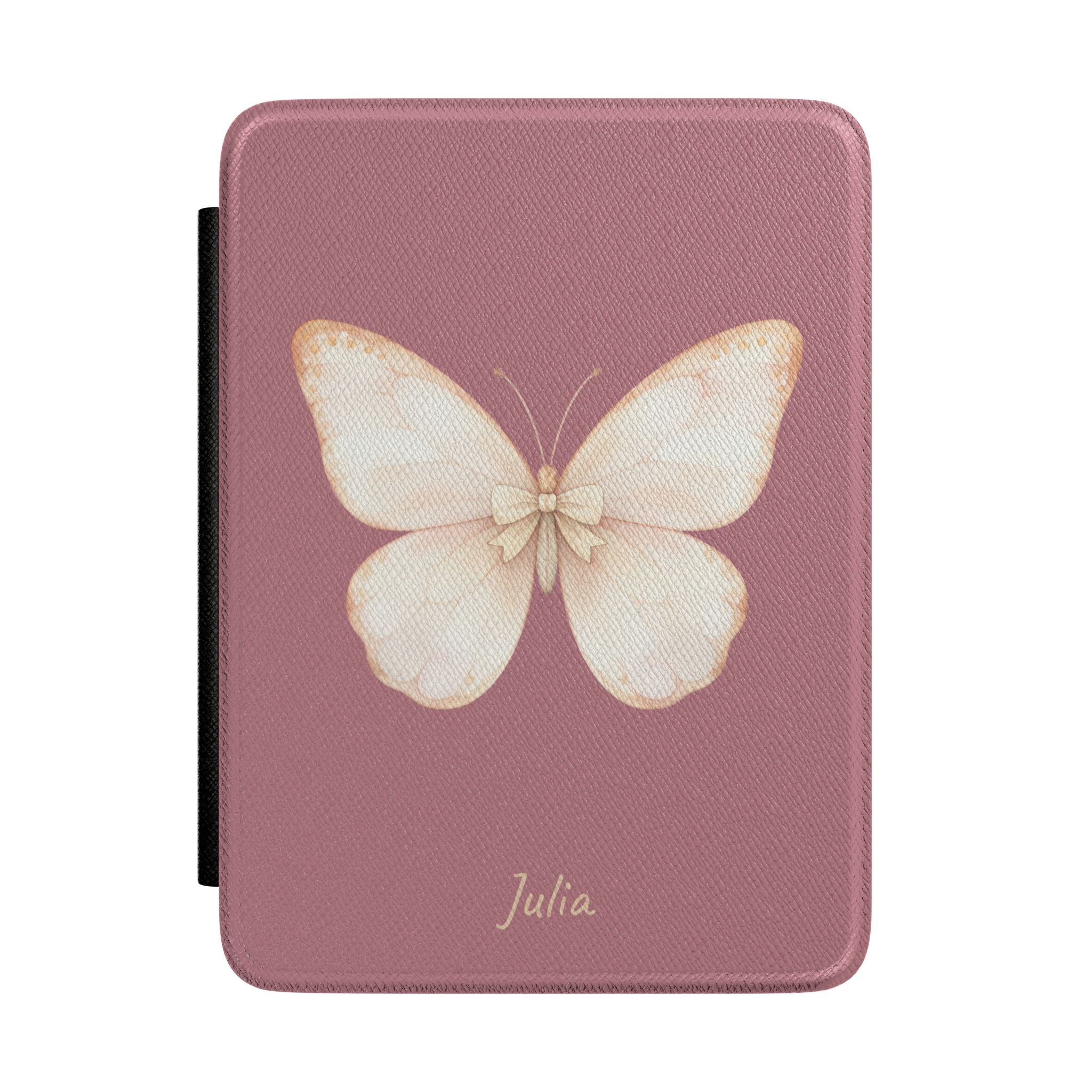 Personalized butterfly kindle case with rose butterfly design, main product shot
