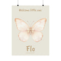 Personalized butterfly nursery poster with custom baby name and birth date