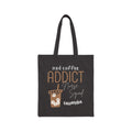 Personalized nurse canvas tote bag with custom name, iced coffee addict nurse squad design