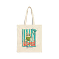 Personalized coco hydration club canvas tote bag with custom name, coconut drink design