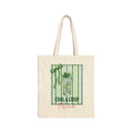 Personalized cool and crisp cucumber cocktail canvas tote bag with custom name