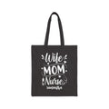 Personalized Wife Mom Nurse canvas tote bag with custom name