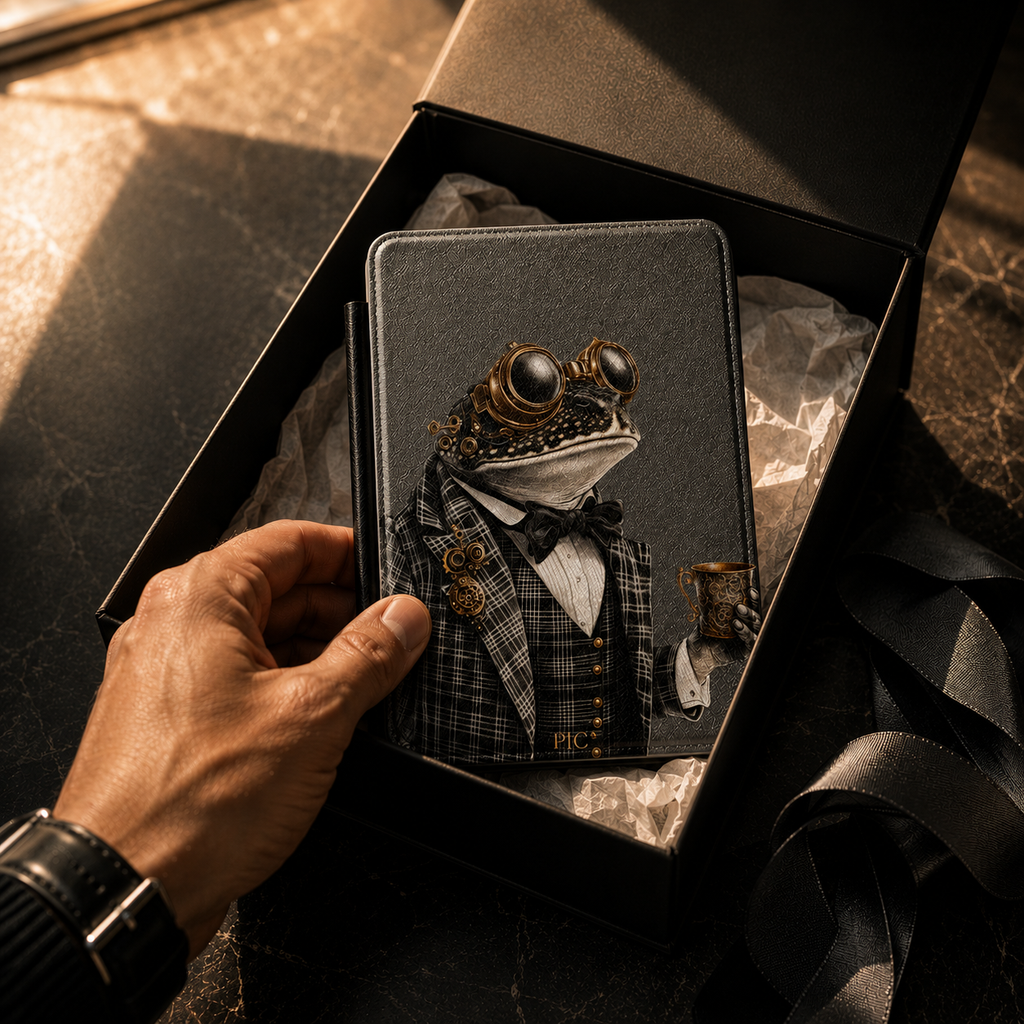 Personalized Frog Kindle case shown as a personalized gift