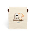 Personalized Trick or Treat ghost roasting marshmallow canvas lunch bag with custom name