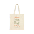 Personalized beach chairs canvas tote bag with custom name, happiest by the sea design