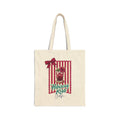 Personalized hibiscus kiss cocktail canvas tote bag with custom name