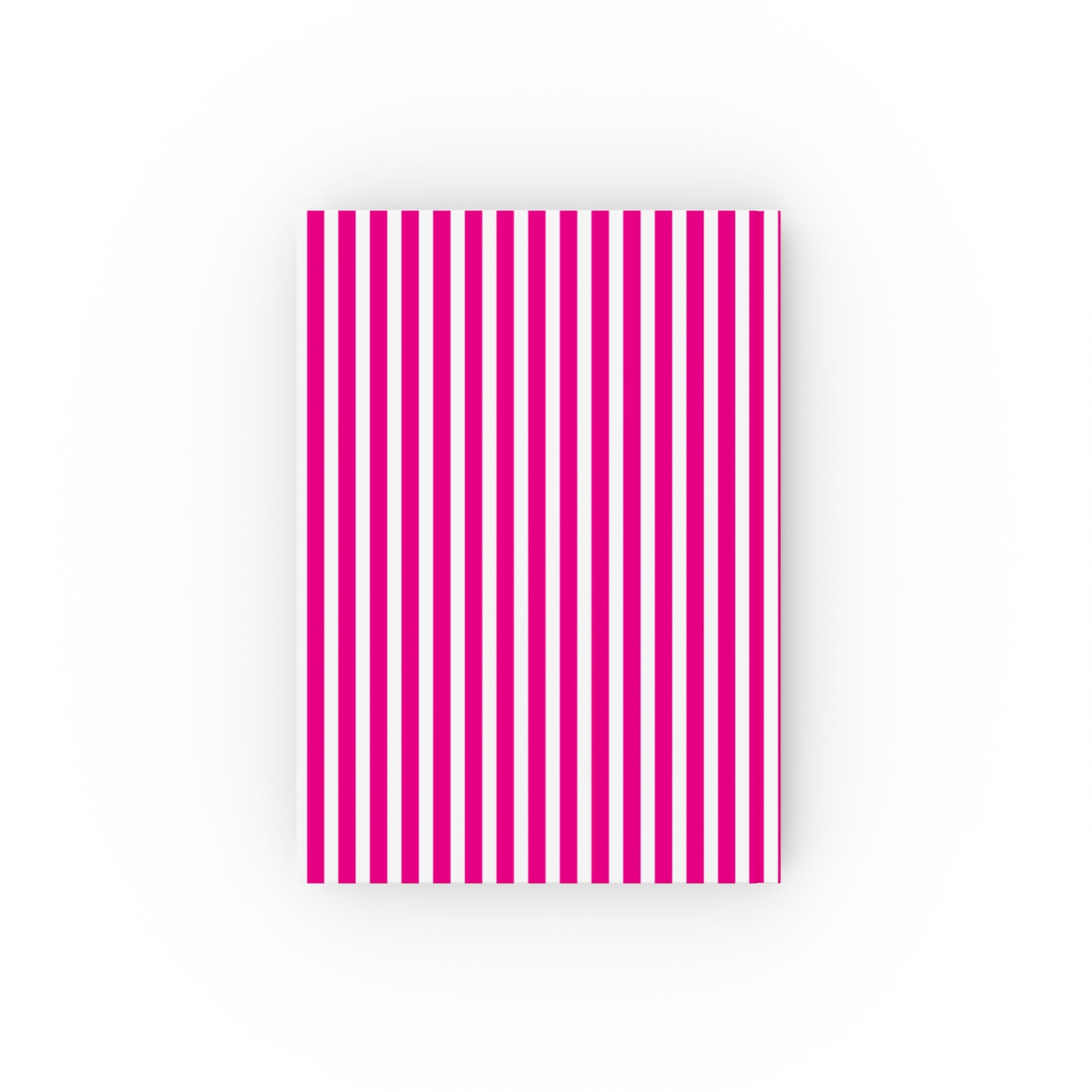 Close-up of Hot Cowgirl Summer journal pink cover – teal lettering with cactus accents on pink stripes