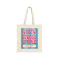 Personalized hot cowgirl summer canvas tote bag with custom name, hot pink and blue cactus design