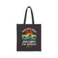 Personalized retirement canvas tote bag with custom name, beach sunset design