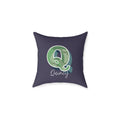 Personalized initial Q pillow for him – bold retro letter on dark canvas