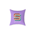 Personalized initial S pillow for her warm rose canvas