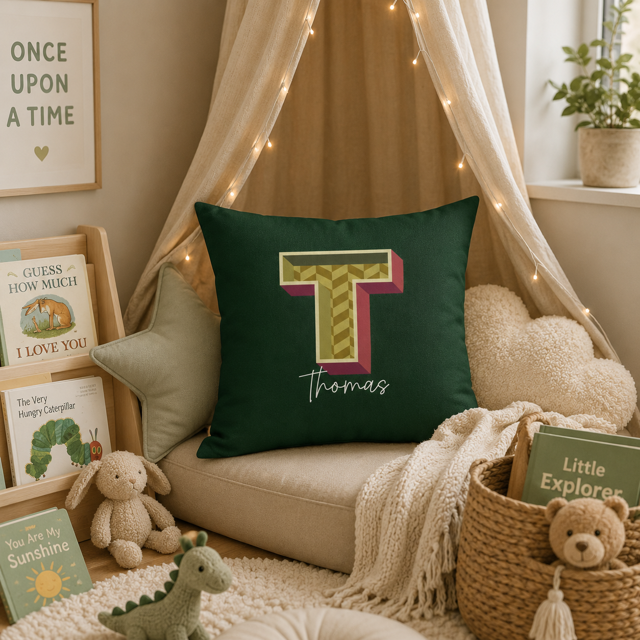 Personalized T pillow for him bedroom lifestyle