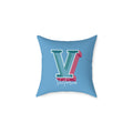 Personalized initial V pillow for her warm rose canvas