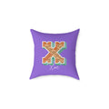Personalized initial X pillow for her warm rose canvas