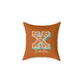 Personalized initial X pillow for him dark canvas