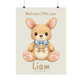 Personalized kangaroo with joey nursery poster, custom baby name and birth date