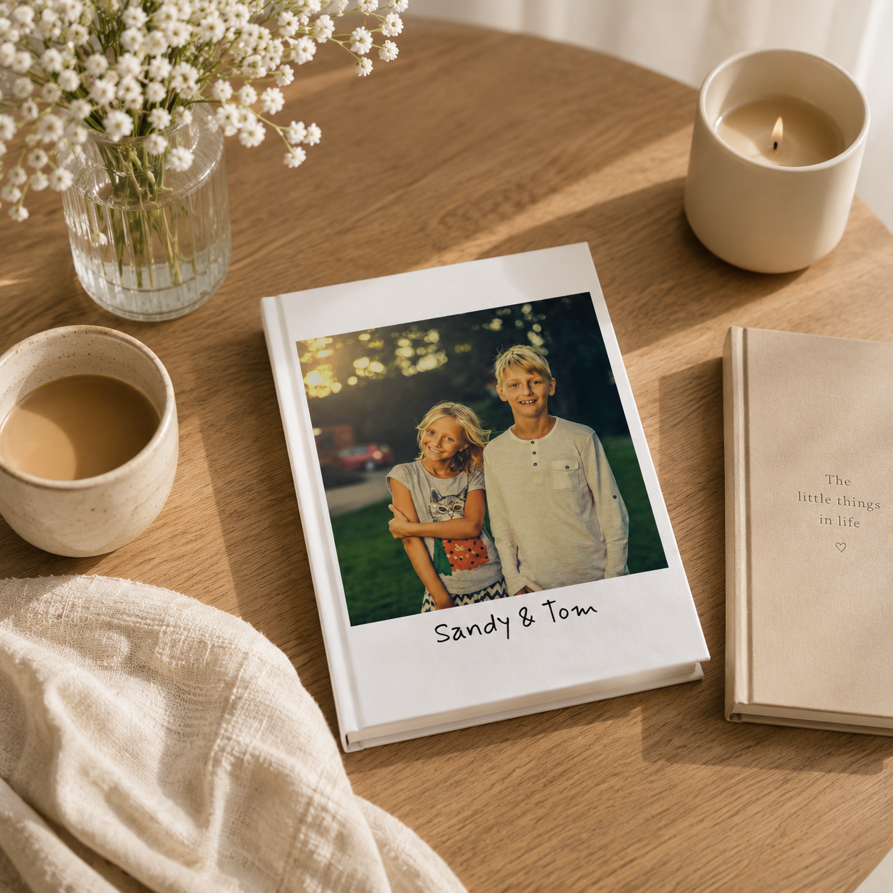 Kids photo journal open flat – casewrap binding and quality 90gsm pages