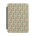 Personalized Kindle case with all-over cream peony print on sage green, custom initials AD