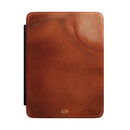 Terracotta marble with gold shimmer personalized Kindle case, front view